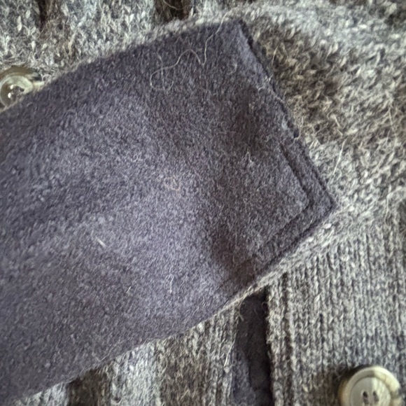 Blue Gray Button-Up Alpaca Wool Sweater Jacket - Picture 8 of 16